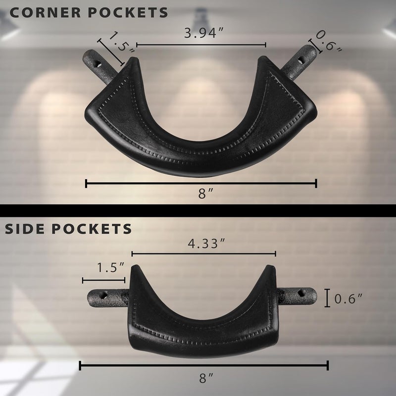 Collapsar Pool Table Pockets - Leatherette Billiard Set of 6 Replacement Accessories - Image 3